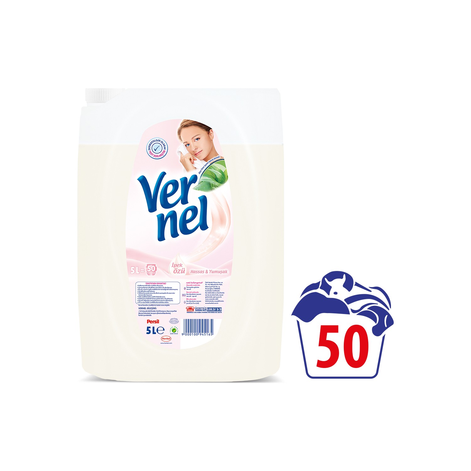 Vernel Sıvı Çamaşır Yumuşatıcısı Sensitive 5 L