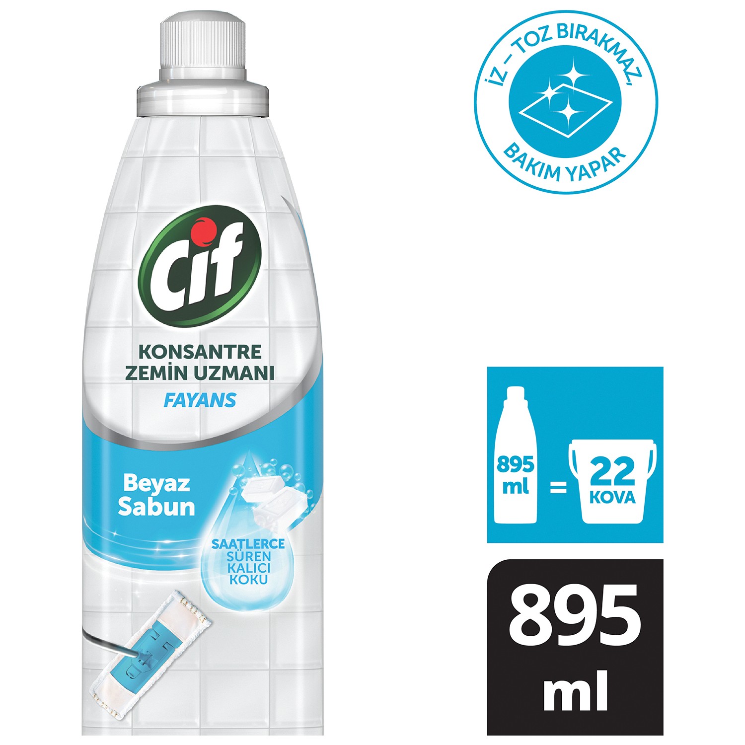 Cif Konsantre Zemin Uzmanı Fayans Beyaz Sabun 895 ml.