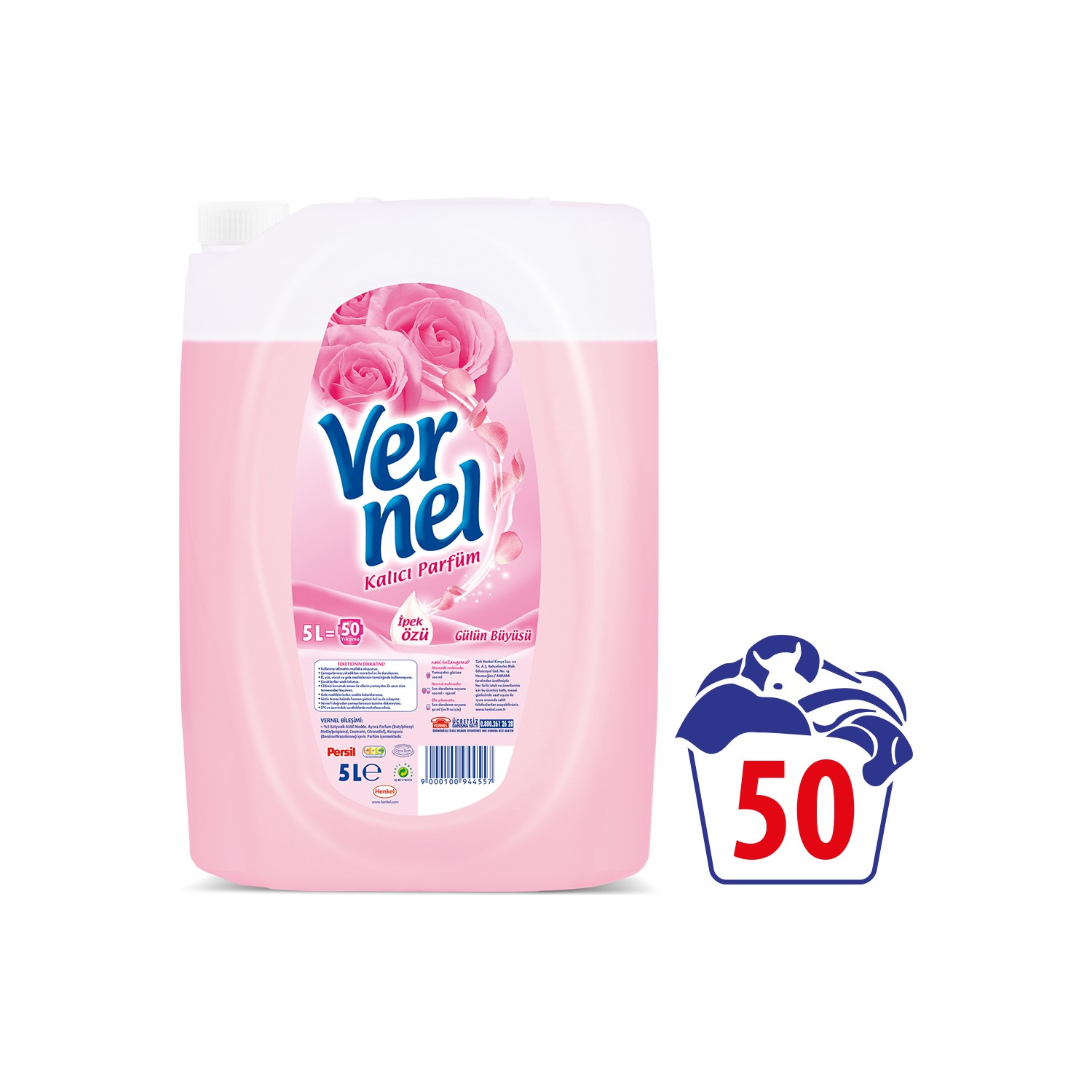 Vernel Sıvı Çamaşır Yumuşatıcısı Gülün Büyüsü 5 L