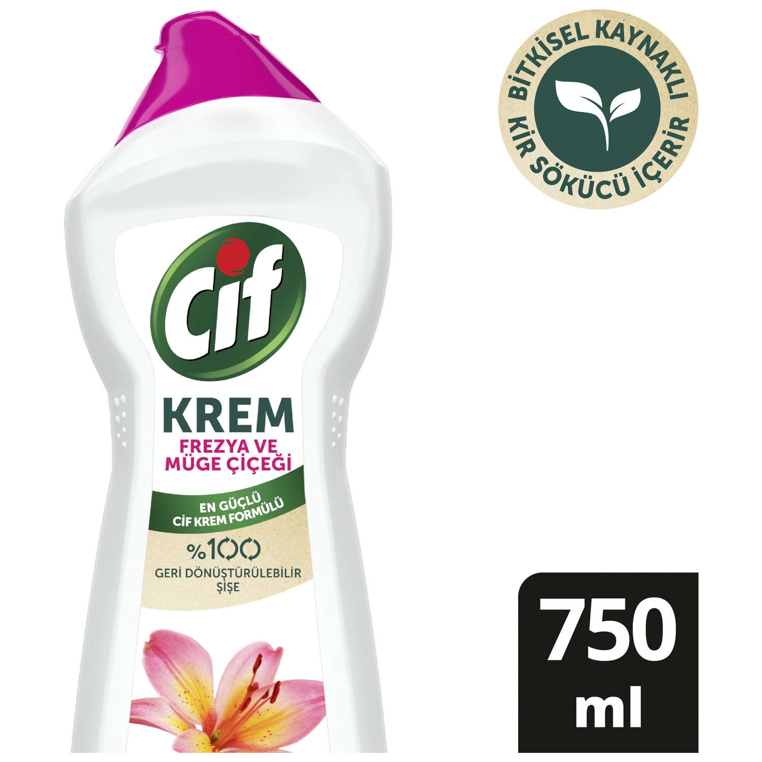 Cif Krem Yüzey Temizleyici Frezya Ve Müge Çiçeği 750 ml.