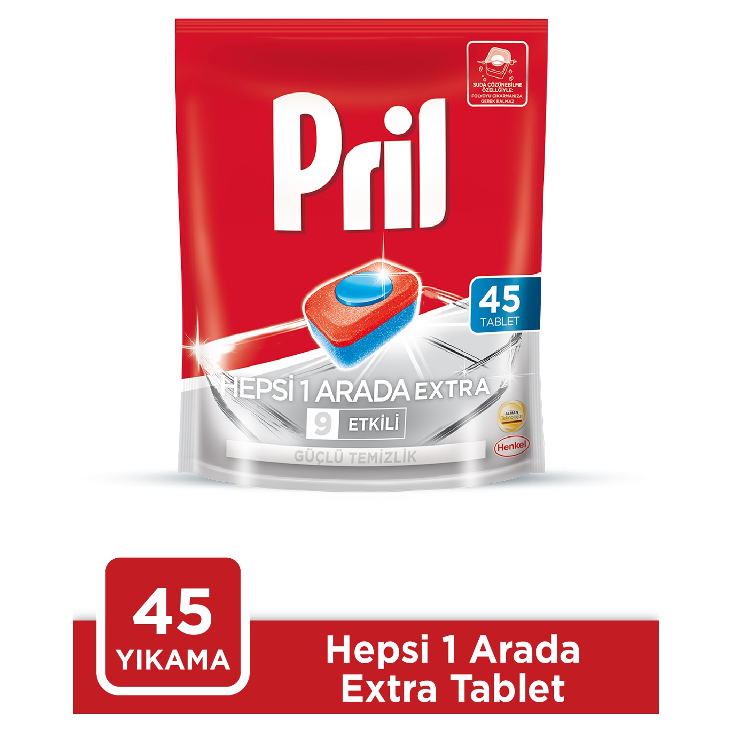 Pril Bulaşık Makinesi Deterjanı Hepsi Bir Arada Extra 45 Tablet